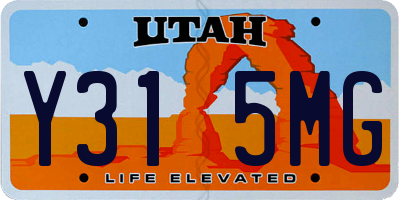 UT license plate Y315MG
