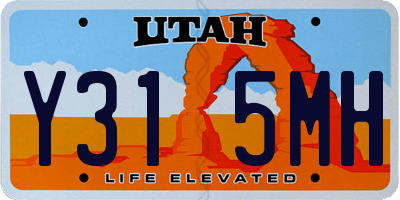 UT license plate Y315MH