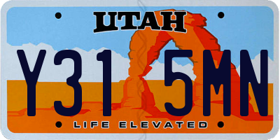 UT license plate Y315MN