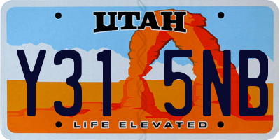 UT license plate Y315NB