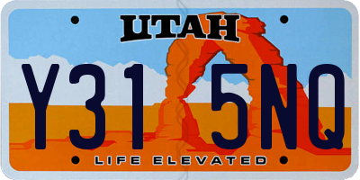 UT license plate Y315NQ
