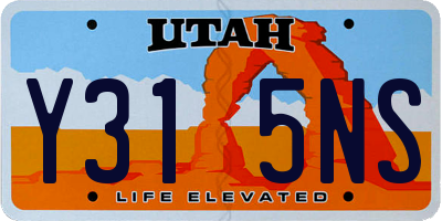 UT license plate Y315NS