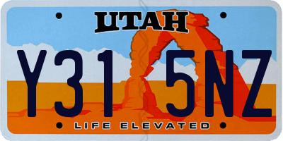 UT license plate Y315NZ