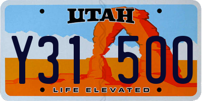 UT license plate Y315OO