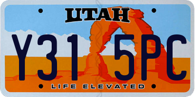 UT license plate Y315PC