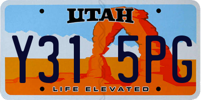 UT license plate Y315PG