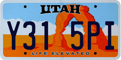 UT license plate Y315PI