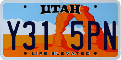 UT license plate Y315PN