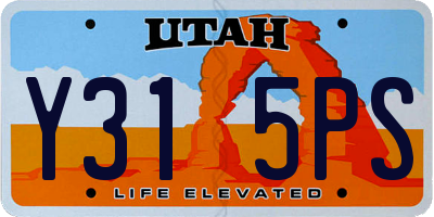 UT license plate Y315PS