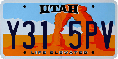 UT license plate Y315PV