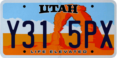 UT license plate Y315PX