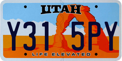 UT license plate Y315PY