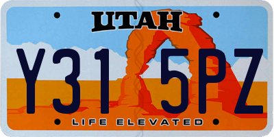 UT license plate Y315PZ