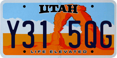 UT license plate Y315QG