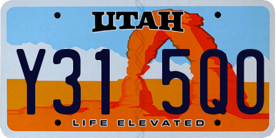 UT license plate Y315QO