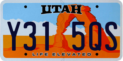 UT license plate Y315QS