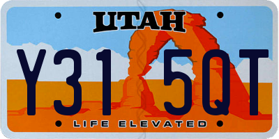 UT license plate Y315QT