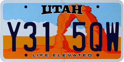 UT license plate Y315QW