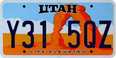 UT license plate Y315QZ