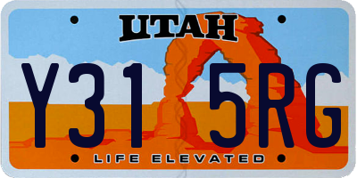 UT license plate Y315RG