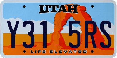 UT license plate Y315RS