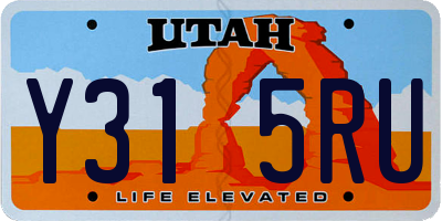 UT license plate Y315RU