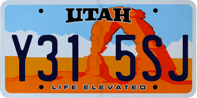 UT license plate Y315SJ