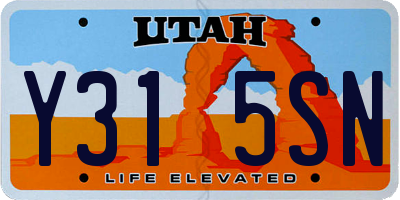 UT license plate Y315SN