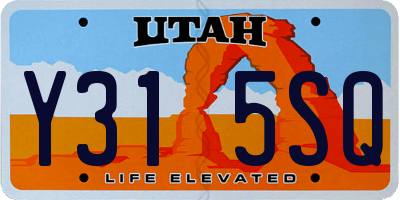 UT license plate Y315SQ