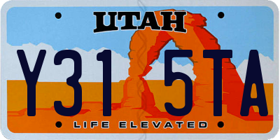 UT license plate Y315TA