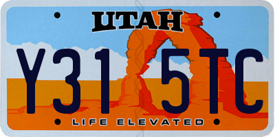 UT license plate Y315TC