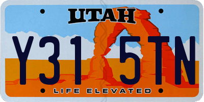 UT license plate Y315TN