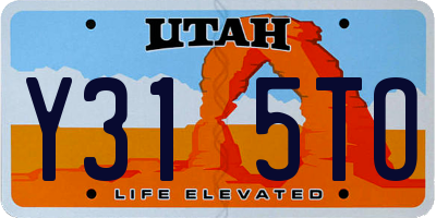 UT license plate Y315TO
