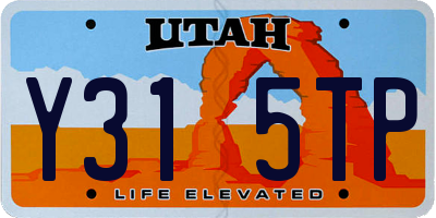 UT license plate Y315TP