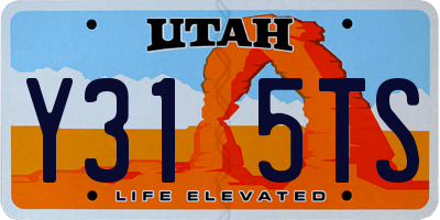 UT license plate Y315TS