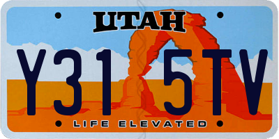 UT license plate Y315TV