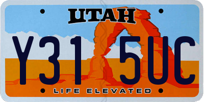 UT license plate Y315UC