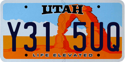 UT license plate Y315UQ