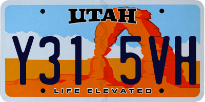 UT license plate Y315VH