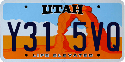 UT license plate Y315VQ