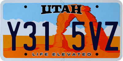 UT license plate Y315VZ