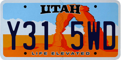UT license plate Y315WD