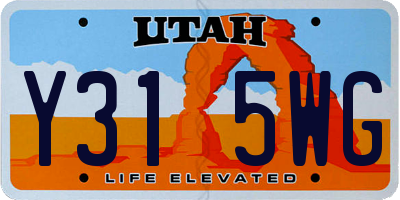 UT license plate Y315WG