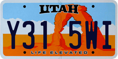 UT license plate Y315WI