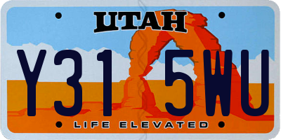 UT license plate Y315WU