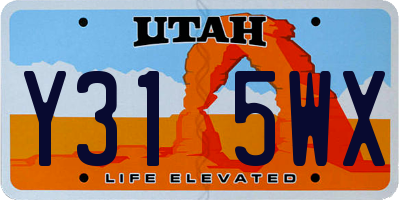 UT license plate Y315WX