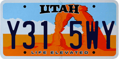 UT license plate Y315WY