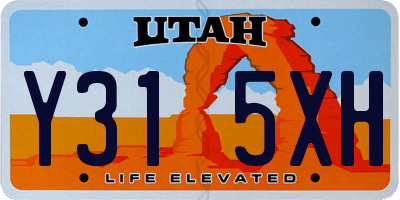 UT license plate Y315XH
