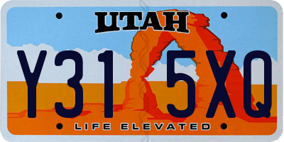 UT license plate Y315XQ
