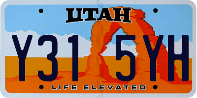UT license plate Y315YH